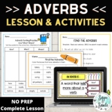 Adverbs Lesson, Worksheets, and Word Sort with EASEL Inter