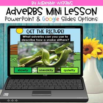 Preview of Adverbs Mini Lesson (PPT & Google Classroom) Distance Learning