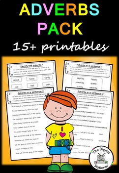 Preview of Adverbs Pack (Parts of Speech) - 15+ worksheets