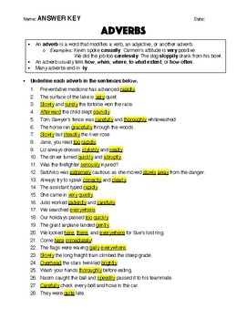 adverbs worksheet answer key by robert s resources tpt