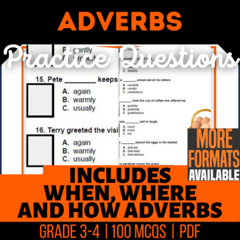 Preview of Adverbs Worksheets | When Where How Mistake Finding | Grammar 3rd-4th Grade