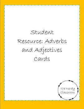 Preview of Adverbs and Adjectives Cards