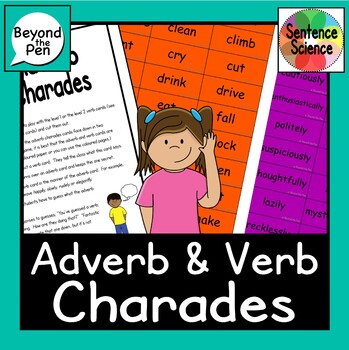Preview of Adverbs and Verbs Charades oral language game #sentencescience