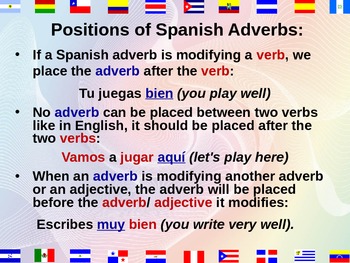 Adverbs in Spanish by Jarvis4Education | TPT