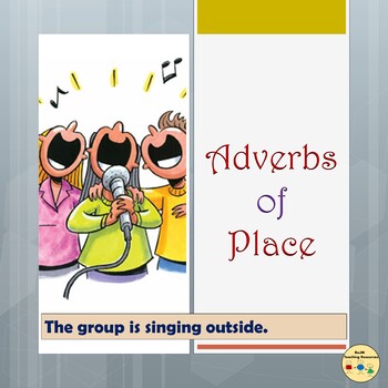 Preview of Adverbs of Place Worksheets Room Visual Posters Anchor Cards, Flashcards