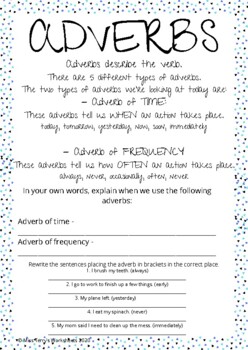 Adverbs of time and frequency worksheet by Miss Terry's ...