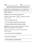 Adverbs worksheet # W-1