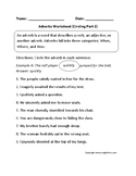 Adverbs worksheet # W-2