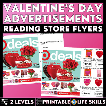 Preview of Valentine's Day Advertisements - Reading Store Flyers - Functional Text