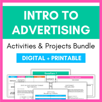 Preview of Introduction to Advertising Activities and Project Bundle