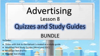 Preview of Advertising - Lesson 8 – Assessment - Bundle