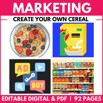 Preview of Advertising & Marketing Project | Create a Breakfast Cereal | Media Literacy PBL