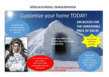 Preview of Advertising Reading - Selling Ice to Eskimos