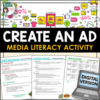 Preview of Advertising Techniques - Create An Ad - DIGITAL Media Literacy Activity