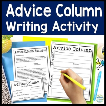 Preview of Advice Column Template: A FUN Advice Writing Activity w/ Example & Rubric