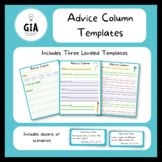 Advice Column - Templates for Opinion Writing - Three Levels