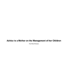 Preview of Advice To A Mother A Managementing Her Children