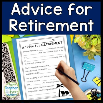 Preview of Advice for Retirement, Teacher Retirement Party Activity, Retirement Advice Book