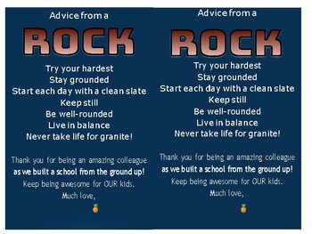 Preview of Advice from a Rock Greeting Card (editable and fillable resource)