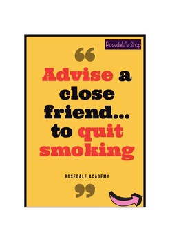 Preview of Advise a Close Friend to Quit Smoking (GCSE/IGCSE Question & Top Model Answers)