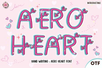 Preview of Aero Heart handwriting font letters for teachers