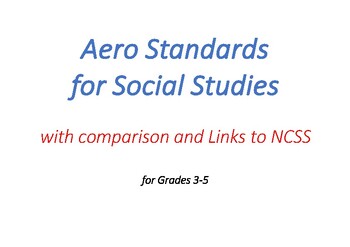 Preview of Aero Standards for Social Studies w/ comparison to NCSS for Gr. 3-5 (Letter PDF)