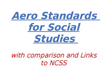 Preview of Aero Standards for Social Studies w/ comparison to NCSS for Gr. 3-5, Letter.docx