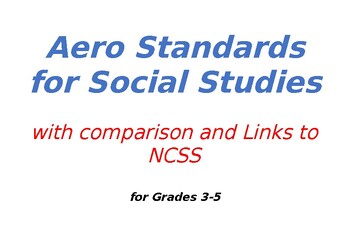 Preview of Aero Standards for Social Studies with comparison to NCSS for Gr. 3-5 (A4.docx)