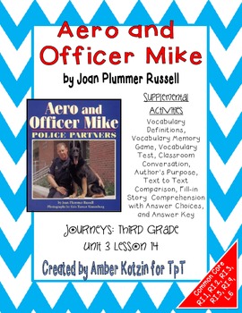 Preview of Aero and Officer Mike Mini Pack Activities 3rd Grade Journeys: Unit 3, Lesson 14