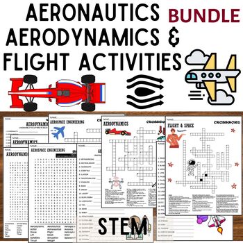 Preview of Aeronautics ,Aerodynamics & Flight Activities ,Wordsearch,Crosswords,STEM BUNDLE