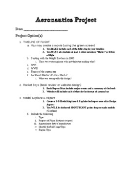 Preview of Aeronautics/Flight Project