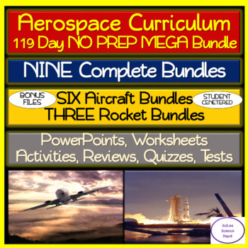 Preview of Aerospace Curriculum: Aircraft & Rockets 119 Day NO PREP MEGA Bundle