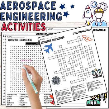 Preview of Aerospace Engineering Fun Worksheets,Puzzles,Wordsearch & Crosswords