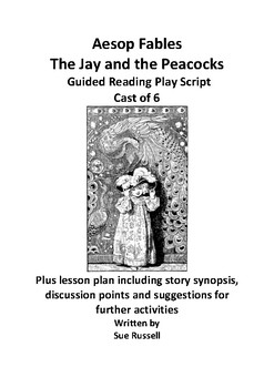 Preview of Aesop Fables The Jay and the Peacocks Cast of 6 play plus lesson plan