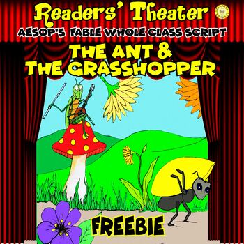 Preview of Ant and the Grasshopper FREE Readers Theater Aesop's Fable - 24 roles