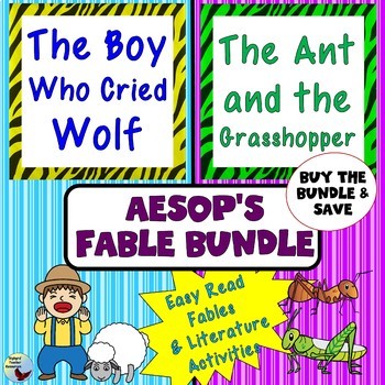 Preview of Aesop's Fable Bundle The Boy Who Cried Wolf and The Ant and the Grasshopper