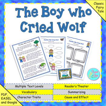 Preview of Aesop's Fable: The Boy Who Cried Wolf - Reading Comprehension Text & Activities