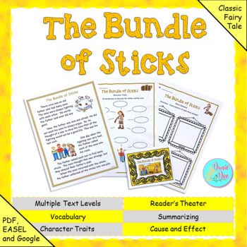 Preview of Aesop's Fable:  "The Bundle of Sticks"  (Google Slides, TpT Digital, PDF)