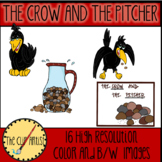 Aesop’s Fable - The Crow and The Pitcher Clip Art