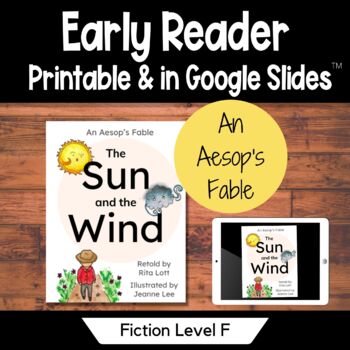 Preview of Aesop's Fable The Sun & the Wind Early Reader Printable & Digital for 1st Grade