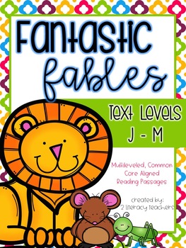 Preview of Aesop's Fables: CCSS Aligned Leveled Reading Passages & Activities Levels J - M