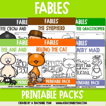 Preview of Aesop's Fables Collection Great for ESL & Primary Students | Bundle