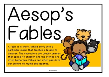 Preview of Aesop's Fables Poster Set/Anchor Charts | English Centers