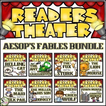Preview of Readers Theater Scripts BUNDLE Aesop's Fables, Folktales, Children's Literature