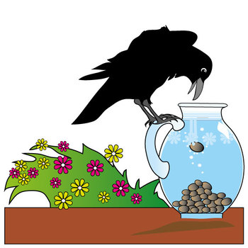 Aesop's Fables - The Crow and the Pitcher Clip Art by Studio Devanna