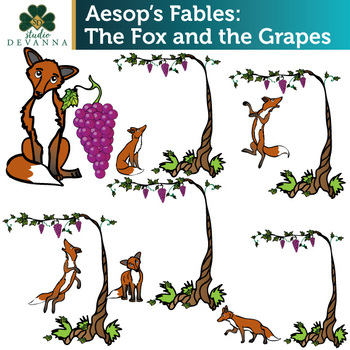 Aesop S Fables The Fox And The Grapes Free Clip Art Set By Studio Devanna