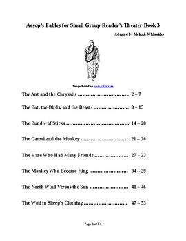 Preview of Aesop's Fables for Small Group Reader's Theater Book 3