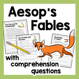 Finding Theme Worksheets Aesop's Fables with Comprehension