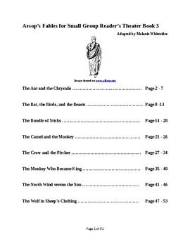 Preview of Aesop's Tales for Small Group Reader's Theater - Book 3