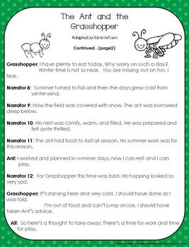 Aesop's Fable The Ant & the Grasshopper by Teachers' Keeper | TpT